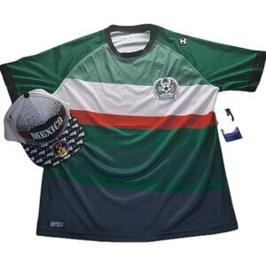 NWT Lot of Two Soccer Mexico T shirt Short Sleeve/Baseball Hat/Cap Snap Back NEW